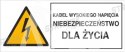 KABEL WYSOKIEGO NAPIĘCIA. NIEBEZPIECZEŃSTWO DLA ŻYCIA - folia magnetyczna 5x7cm