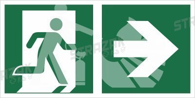 KIERUNEK DO WYJŚCIA EWAKUACYJNEGO W PRAWO - płyta fotoluminescencyjna 15x30cm