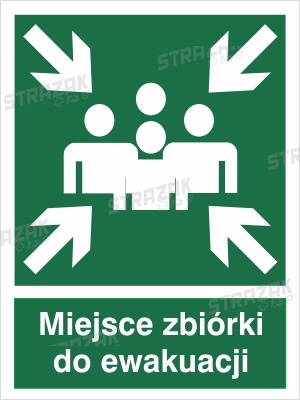 MIEJSCE ZBIÓRKI DO EWAKUACJI - płyta sztywna 20x30cm