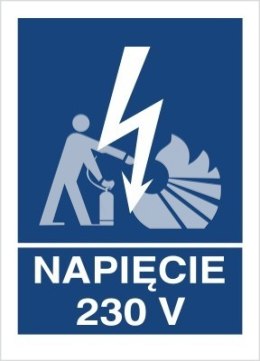 NAPIĘCIE 230V - folia samoprzylepna 10x15cm