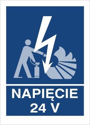 NAPIĘCIE 24V - folia samoprzylepna 7x10cm