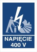 NAPIĘCIE 400V - folia samoprzylepna 5x7cm