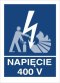 NAPIĘCIE 400V - płyta sztywna 10x15cm
