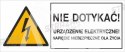 NIE DOTYKAĆ! URZĄDZENIE ELEKTRYCZNE! NAPIĘCIE NIEBEZPIECZNE DLA ŻYCIA - płyta sztywna 7x20cm
