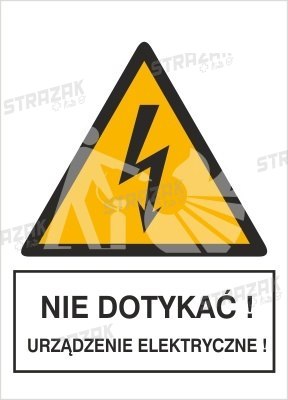 NIE DOTYKAĆ! URZĄDZENIE ELEKTRYCZNE! - folia magnetyczna 7x20cm