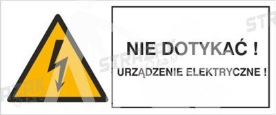 NIE DOTYKAĆ! URZĄDZENIE ELEKTRYCZNE! - folia magnetyczna 7x20cm