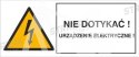 NIE DOTYKAĆ! URZĄDZENIE ELEKTRYCZNE! - folia samoprzylepna 7x10cm