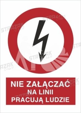 NIE ZAŁĄCZAĆ, NA LINI PRACUJĄ LUDZIE - folia samoprzylepna 7x10 cm