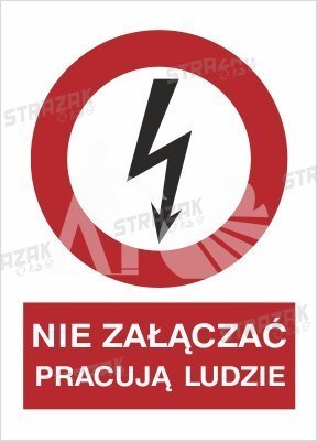 NIE ZAŁĄCZAĆ PRACUJĄ LUDZIE - płyta sztywna 7x10cm