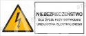 NIEBEZPIECZEŃSTWO DLA ŻYCIA PRZY DOTYKANIU URZĄDZENIA ELEKTRYCZNEGO - folia magnetyczna 7x20cm