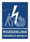 ROZDZIELNIA ŚREDNIEGO NAPIĘCIA - folia magnetyczna 7x20cm