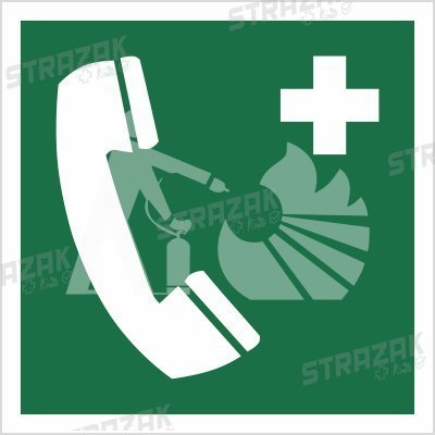 TELEFON ALARMOWY - folia fotoluminescencyjna 10x10cm