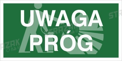 UWAGA PRÓG - płyta fotoluminescencyjna 15x30cm