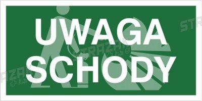 UWAGA SCHODY - płyta fotoluminescencyjna 15x30cm