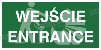 WEJŚCIE ENTRANCE - płyta fotoluminescencyjna 15x30cm