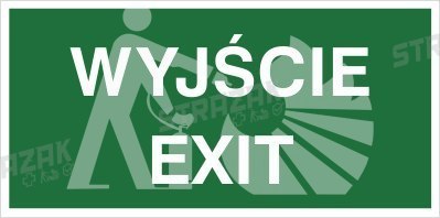WYJŚCIE EXIT - płyta fotoluminescencyjna 10x20cm
