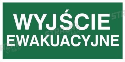 WYJŚCIE EWAKUACYJNE - płyta fotoluminescencyjna 15x30cm