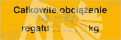 CAŁKOWITE OBCIĄŻENIE REGAŁU: ...KG - płyta sztywna 10x30cm