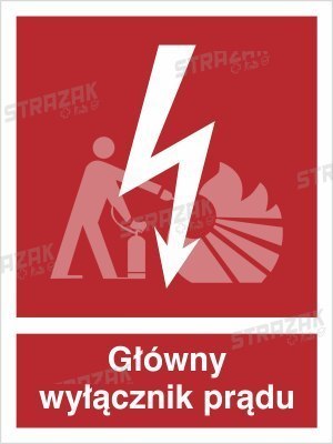 GŁÓWNY WYŁĄCZNIK PRĄDU - folia fotoluminescencyjna 15x20cm