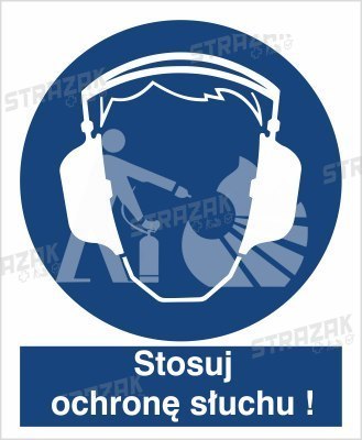 NAKAZ STOSOWANIA OCHRONY SŁUCHU - folia samoprzylepna 20x30cm