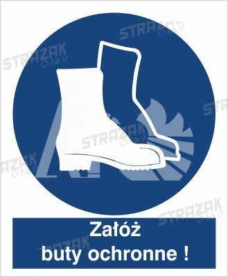 NAKAZ STOSOWANIA OCHRONY STÓP - płyta sztywna 10x15cm