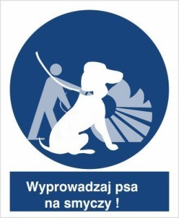 NAKAZ WYPROWADZANIA PSA NA SMYCZY - płyta sztywna 20x30cm