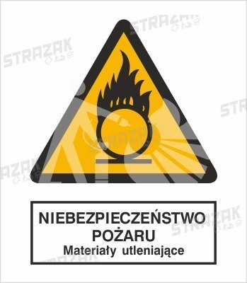 NIEBEZPIECZEŃSTWO POŻARU - MATERIAŁY UTLENIAJĄCE - płyta sztywna 20x30cm