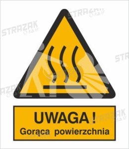 OSTRZEŻENIE PRZED GORĄCĄ POWIERZCHNIĄ - folia samoprzylepna 5x7cm