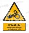 OSTRZEŻENIE PRZED NIEBEZPIECZEŃSTWEM WCIĄGNIĘCIA RĘKI - folia samoprzylepna 10x15cm