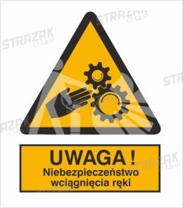 OSTRZEŻENIE PRZED NIEBEZPIECZEŃSTWEM WCIĄGNIĘCIA RĘKI - płyta sztywna 20x30cm
