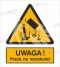 OSTRZEŻENIE PRZED PRACAMI NA WYSOKOŚCI - folia samoprzylepna 20x30cm