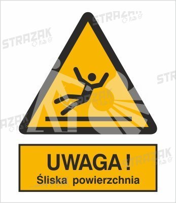 OSTRZEŻENIE PRZED ŚLISKĄ POWIERZCHNIĄ - folia samoprzylepna 20x30cm