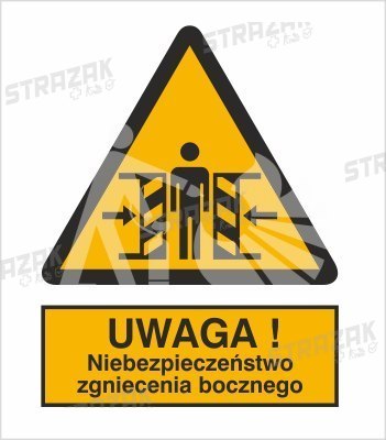 OSTRZEŻENIE PRZED ZGNIECENIEM - płyta sztywna 5x7cm