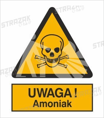 UWAGA! AMONIAK - folia samoprzylepna 5x7cm
