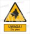 UWAGA! ZŁY PIES - folia samoprzylepna 20x30cm