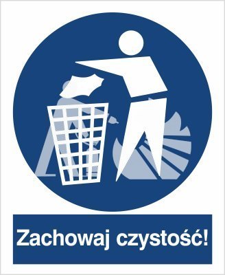 ZACHOWAJ CZYSTOŚĆ - folia samoprzylepne 5x7cm