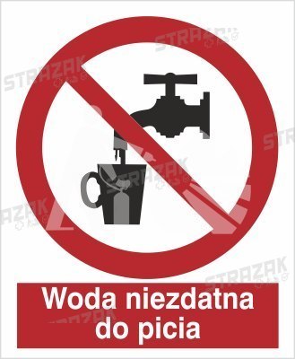 ZAKAZ PICIA WODY - płyta sztywna 20x30cm