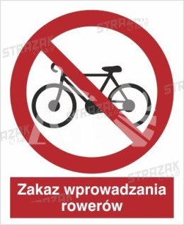 ZAKAZ WPROWADZANIA ROWERÓW - płyta sztywna 23x23cm