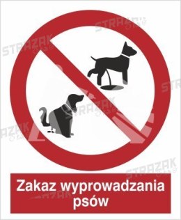 ZAKAZ WYPROWADZANIA PSÓW - płyta sztywna 20x30cm