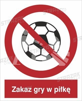 ZAKAZ GRY W PIŁKĘ - folia samoprzylepna 20x30cm