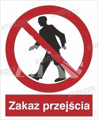 ZAKAZ PRZEJŚCIA - folia samoprzylepna 5x7cm